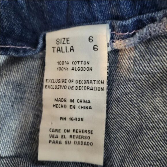 Young Hearts Girl's Floral Denim Overalls - Picture 2 of 6